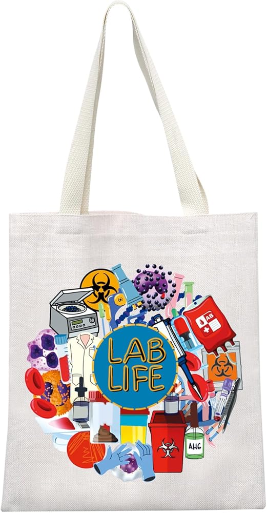 Lab Life Shopping Bag Laboratory Science Gift for Scientist Laboratory Technician Tote Bag Science Lover Gifts