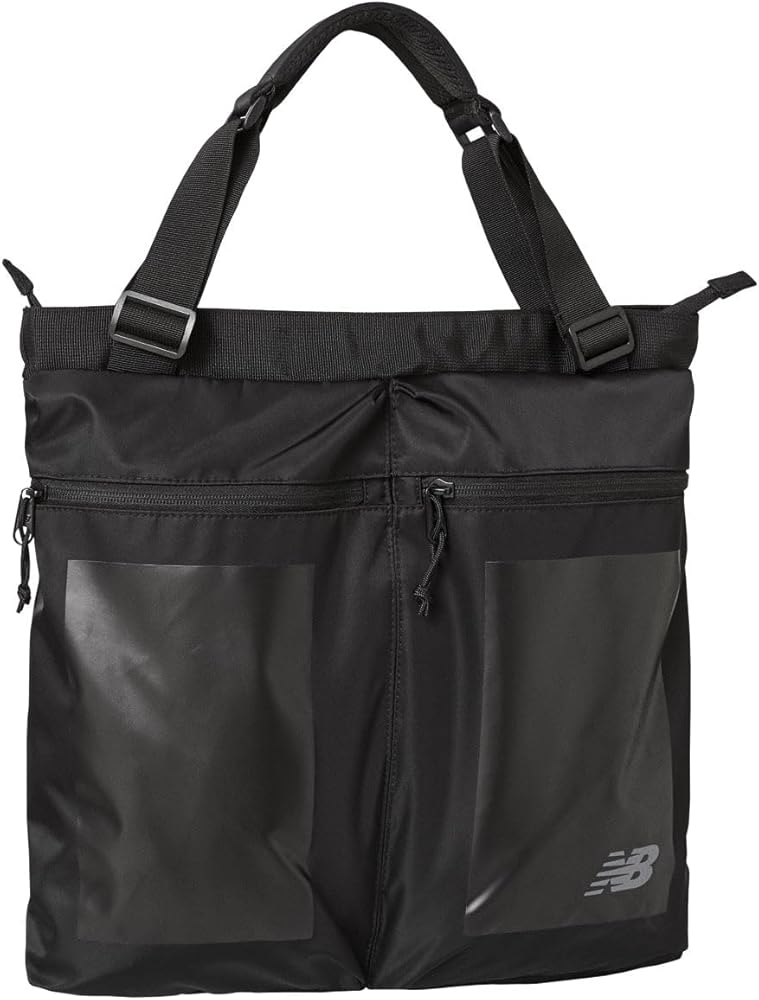 New Balance Men's Women's Unisex Dual Pockets Tote, One Size Fits Most, Black, Black, One Size