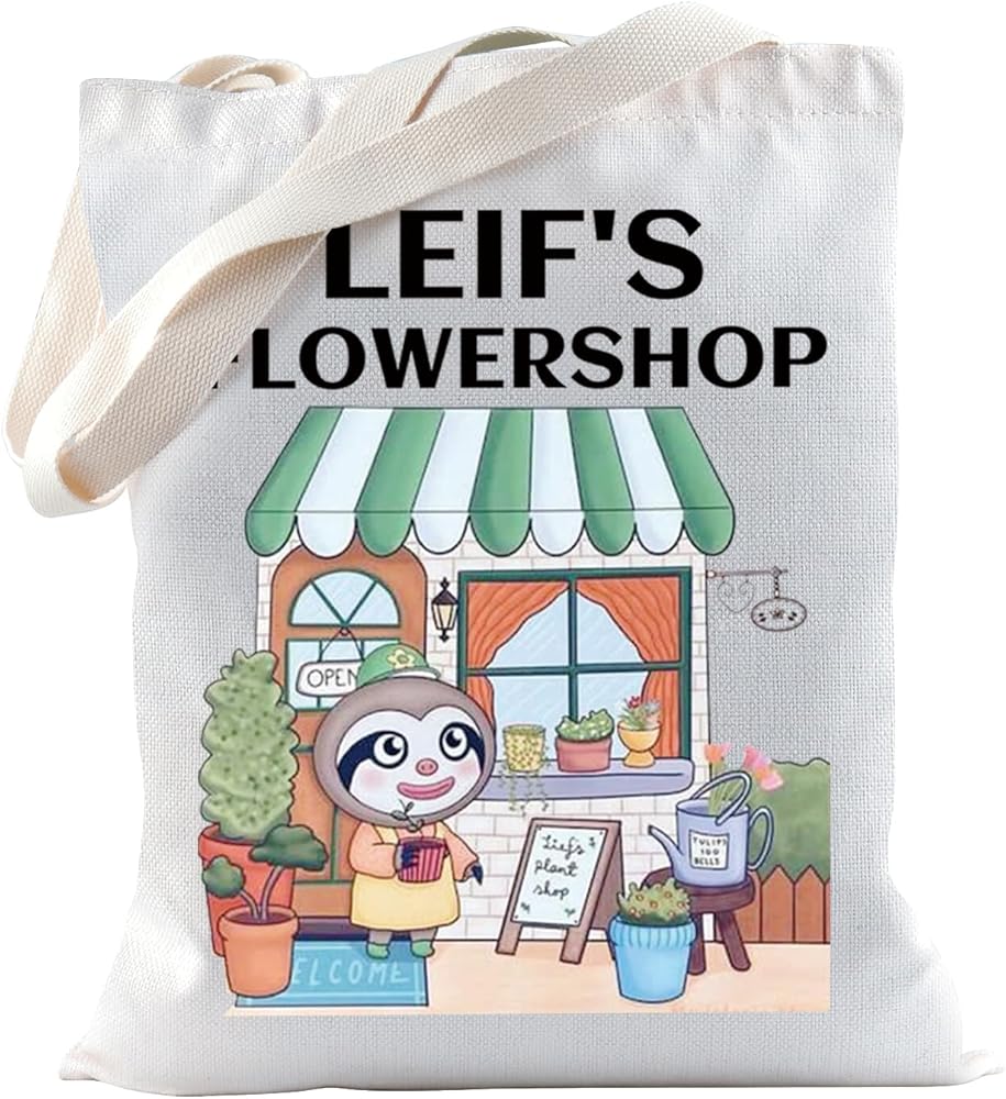 TSOTMO Game Merch Video Game Gift Leif’s Flowerhop Tote Bag for Gamer ACNH Gaming for Game Lovers