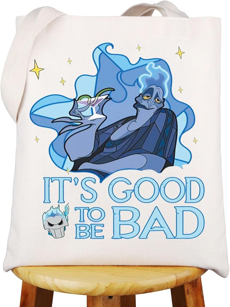 WZMPA Villain Hades Canvas Tote Bag Hades Fans Gift It's Good To Be Bad Hades Shoulder Bag Hades Merch (It's Good Bad TG)