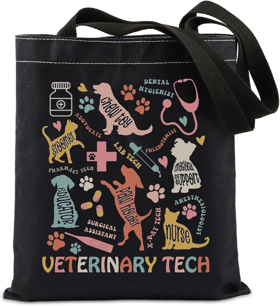 Vet Techs Gift Veterinary Tech Tote Bag Animal Lover Gift Veterinarian Graduation Gift