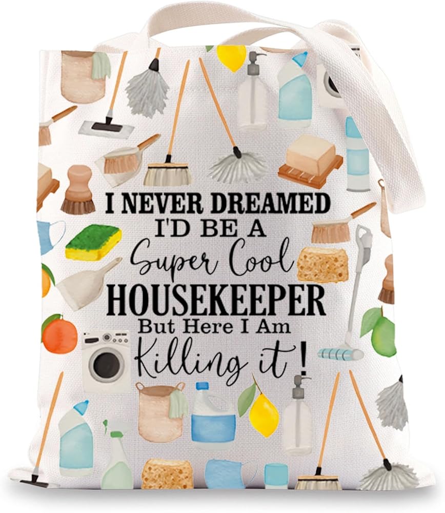 Housekeeper Tote Bag Cleaning Lady Gift Housekeeping Appreciation Gift House Cleaner Gift Housekeeping Shoulder Bag Maid Gift