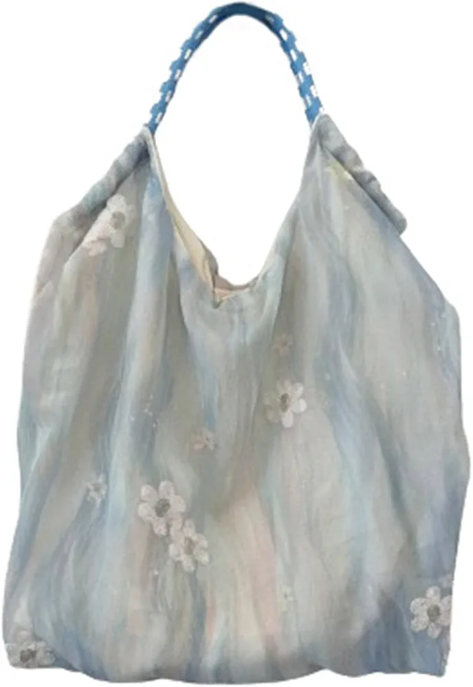 Chinese Sheer Embroidery Canvas Bag for Women Practical Shoulder Bags Casual Top Handle Bags Travel Purse