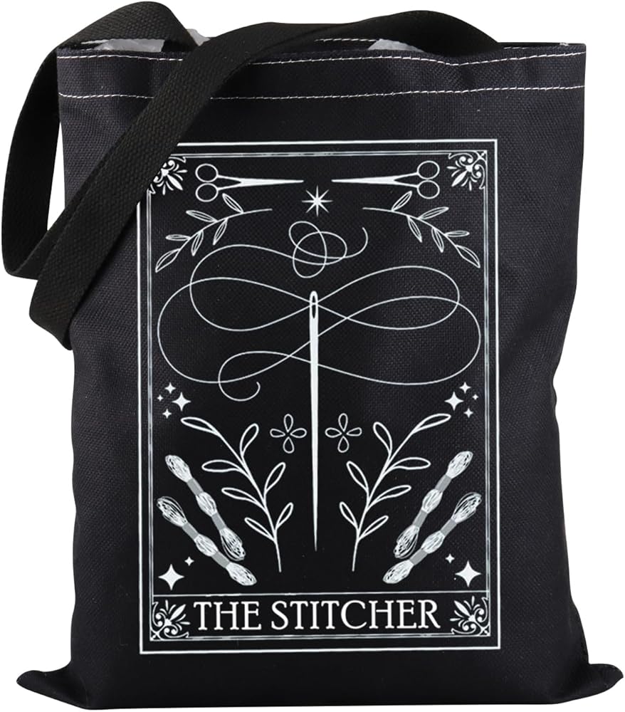 Funny Cross Stitch Tote Bag The Stitcher Tote Bag The Stitcher Tarot Card Gift Cross Stitch Lover Gift
