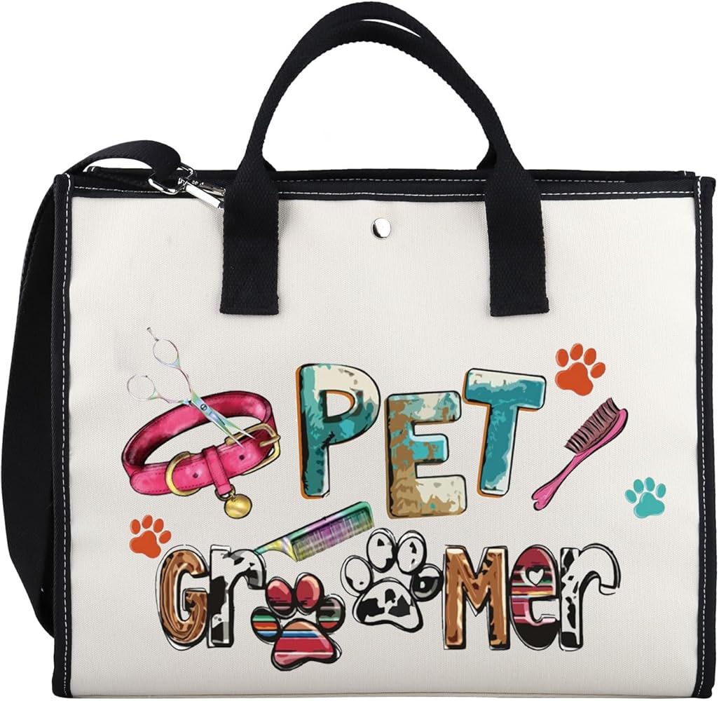 LEVLO Dog Groomer Tote Bag Dog Grooming Tote Bag Dog Groomer Gift Pet Grooming Gift Pet Stylist Gift Pet Salon Bag Tote Bag