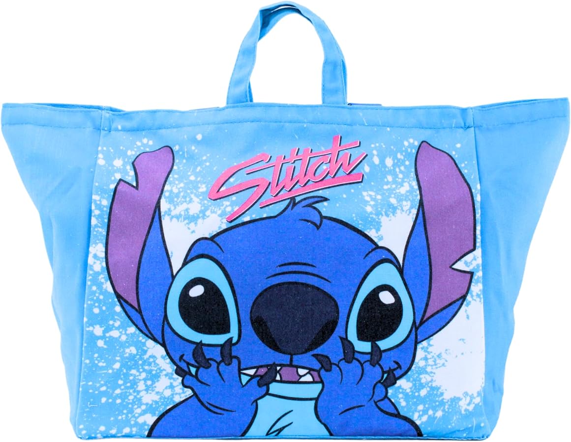 Disney Stitch Handbag, Travel Bag, Shoulder Bag, Shopping Bag, Stitch Beach Bag, Gift for Women and Teen Girls, blue