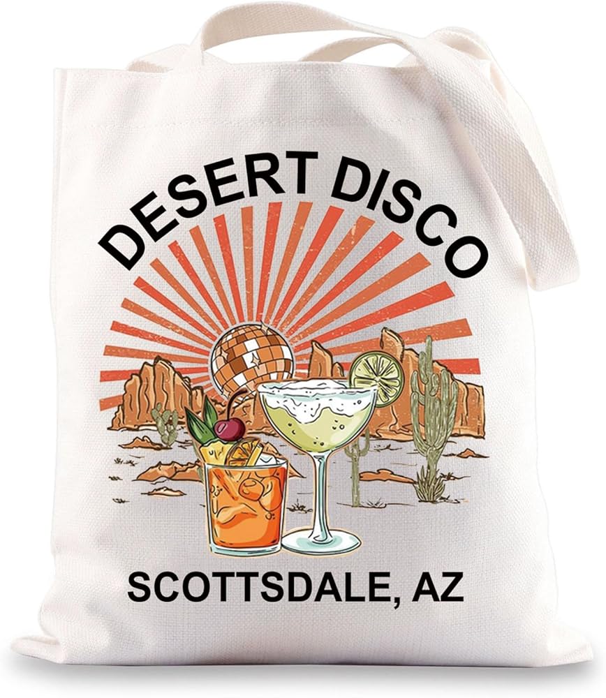 Scottsdale Tote Bag Scottsdale Bachelorette Gifts Scottsdale Bridal Party Gifts Desert Disco Tote Bag