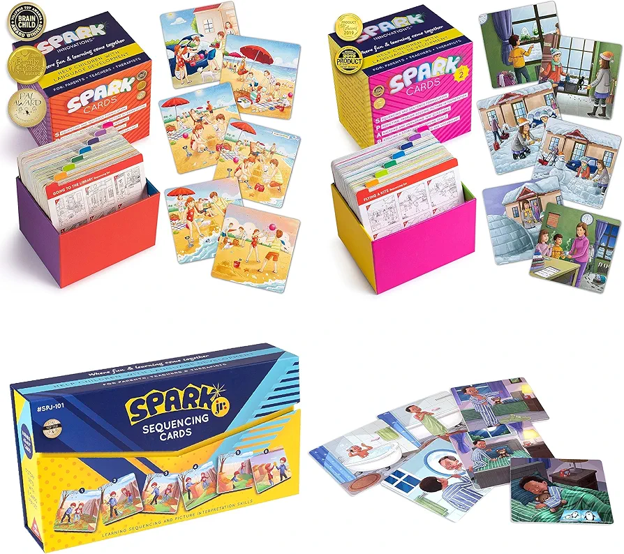 Sequencing Cards for Storytelling and Speech Therapy Game, Special Education Materials, Problem Solving, Autism Materials, Social Emotional Learning (Sequence Set 1, 2, JR Combo)
