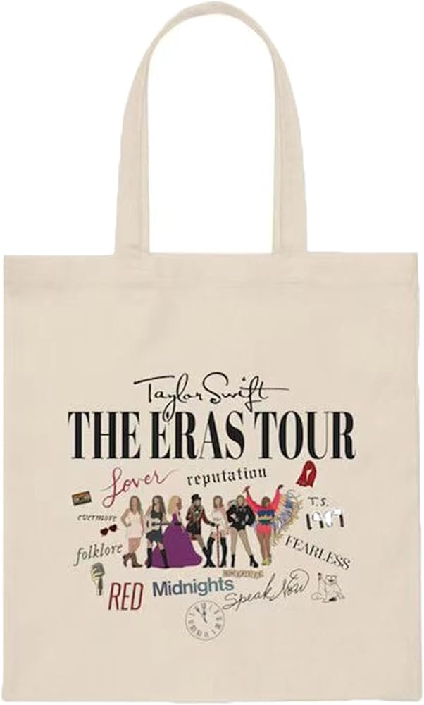 Musical Singer Inspired Tote Bag Women, Shopper Bag, Large Beige Canvas Tote Bag, for Laundry, Sports, Shopping, Food, Environmentally Friendly, Reusable, Gifts for Singer Fans, White