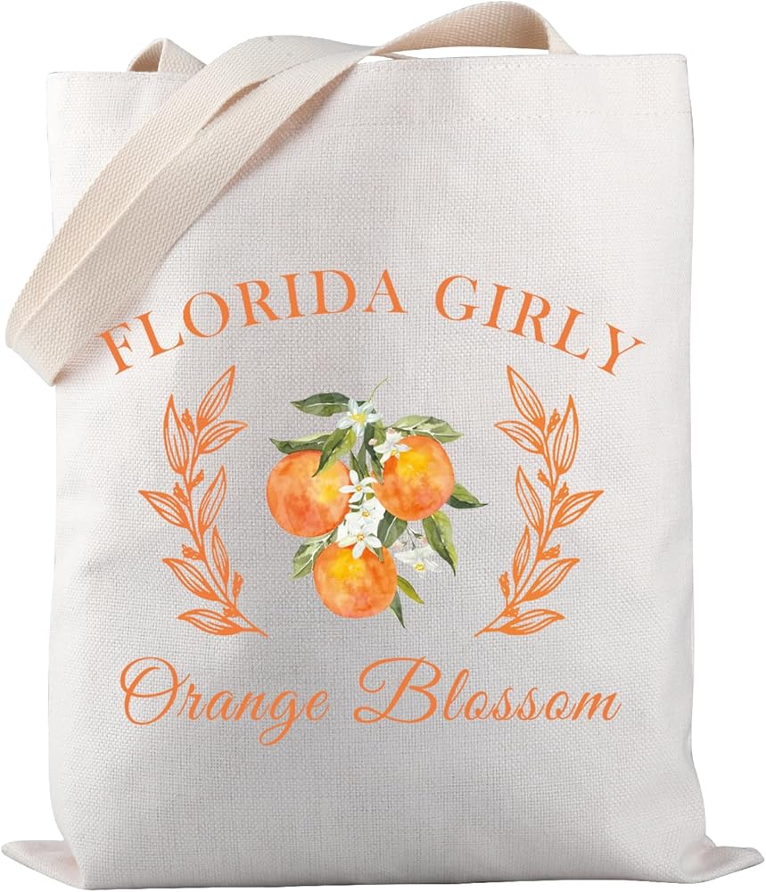 Florida State Flower Tote Bag Florida Girly Orange Blossom Tote Bag Florida Orange Blossom Lover Gift