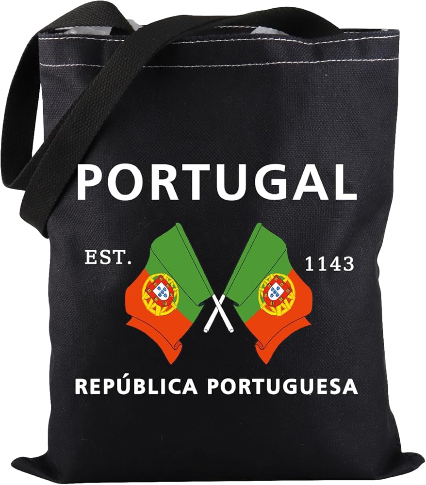 Portugal Flag Tote Bag Portugal Trip Shopping Bag for Traveler Portugal Souvenir Gift