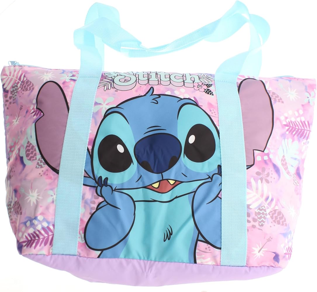 Stitch Ladies Large Padded Zipped Tote Bag - Holidays Beach Overnight, Multicolour, Large