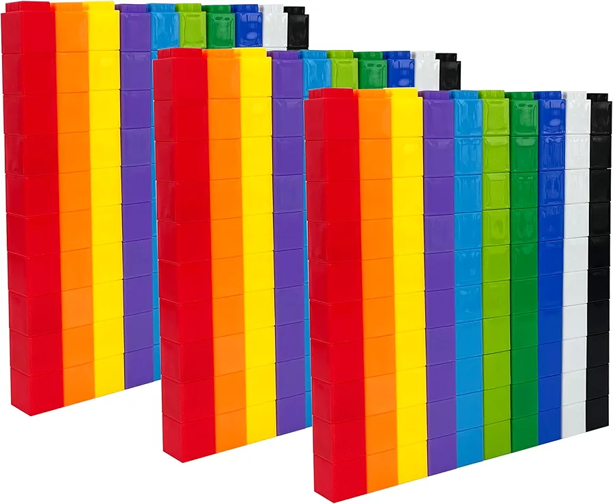 Math Manipulatives Number Blocks Toys For Kids 300 Cubes, Educational Counting Toys Classroom Learning Supplies, Preschool Plastic Counting Blocks for Kindergarten Homeschool Learning, Kids Ages 3+
