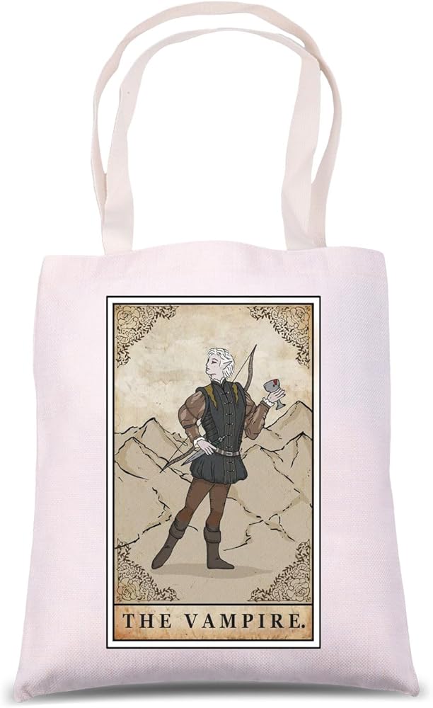 Astarion Lover Gift BG3 Vampire Tarot Card Shoulder Bag Astarion Inspired Tote Bag Rpg Game Lover Gift BG3 Game Fan Gift