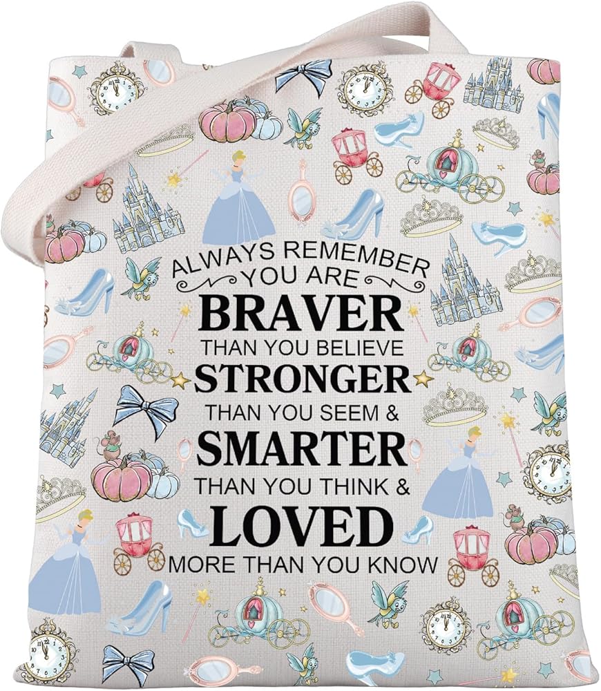 Princess Cinderella Canvas Tote Bag Cinderella Fans Gift Fairy Tale Shopping Bag Fairy Tale Princess Fans Gift