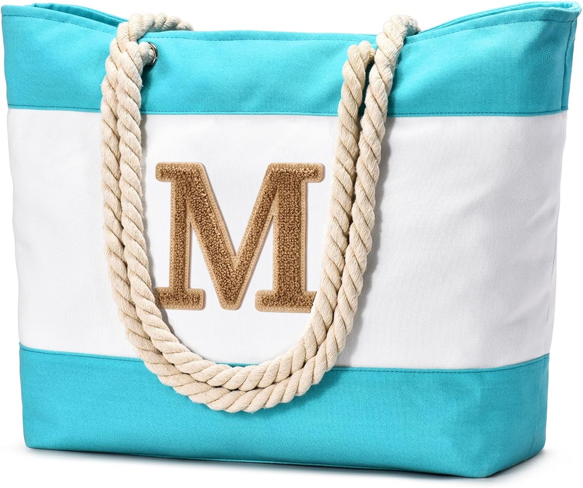 oscaurt Beach Bag Large Waterproof Beach Tote Bags for Women Canvas Shopping Shoulder Bag Travel Essentials Personalized Birthday Gifts for Women