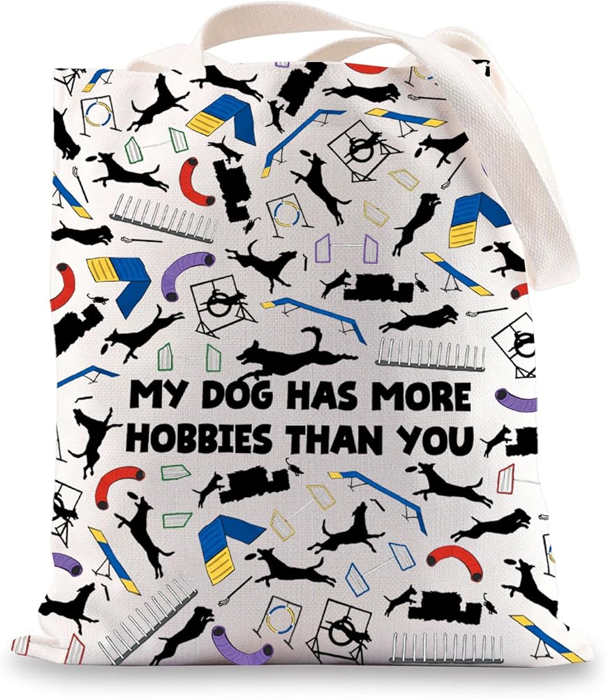 Dog Sports Tote Bag Dog Agility Gift Dog Owner Gift Dog Training Gift Dog Sports Shoulder Bag