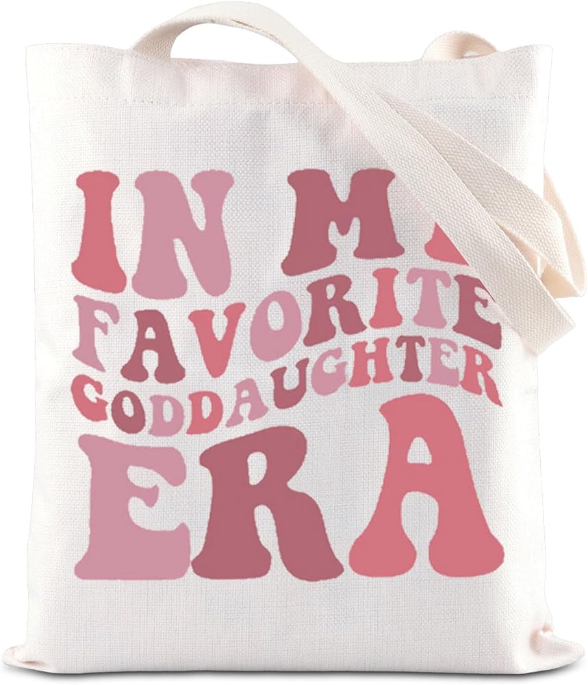 TSOTMO Goddaughter Gift Goddaughter Baptism Gift from Godmother Religious Gift First Communion Gifts Godchild Tote Bag