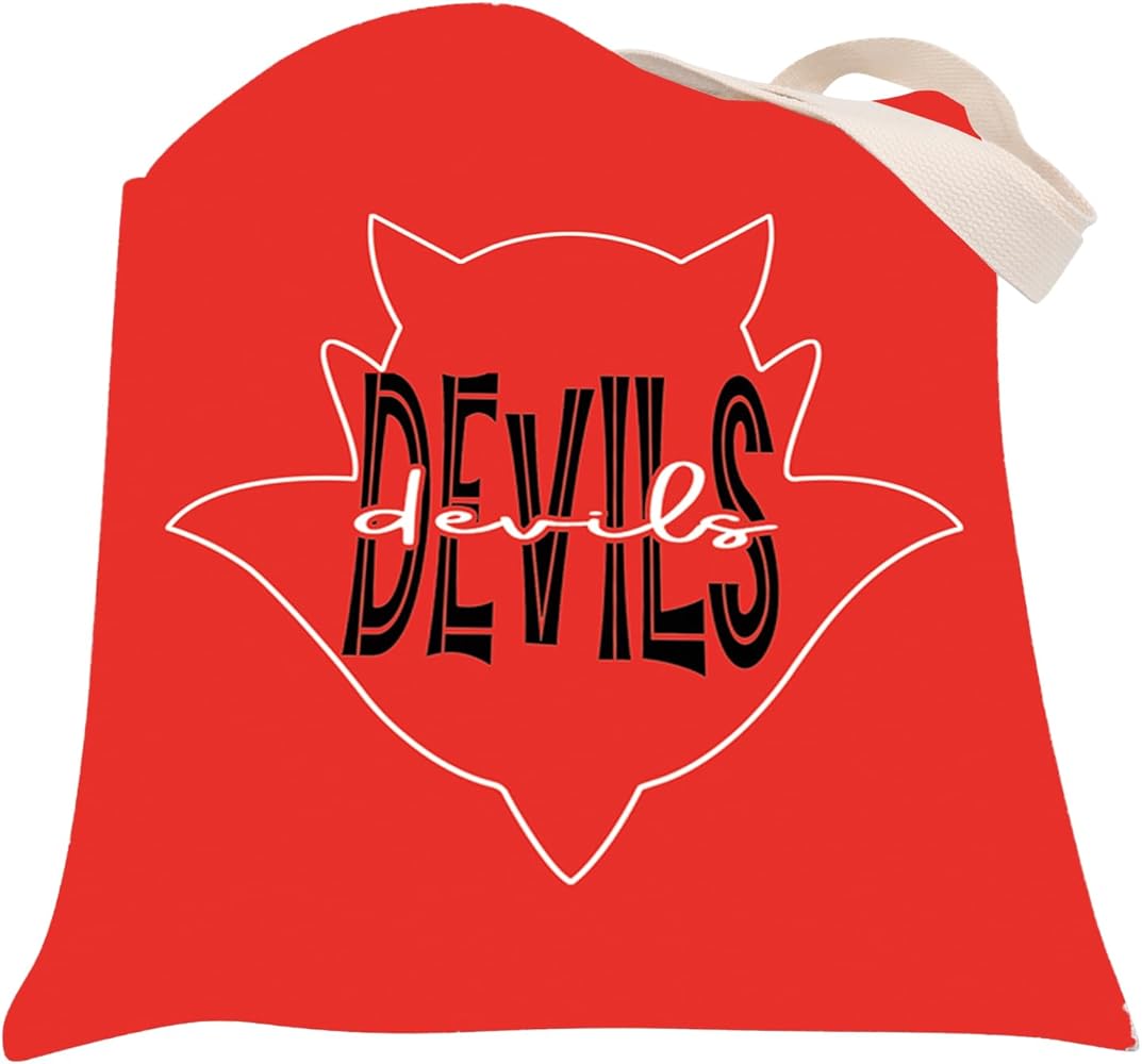 ENSIANTH Devil Inspired Gifts Gothic Tote Bag Villain Lover Gifts for Devil Halloween Gift Evil Shoulder Bag Devil Gift for Fans