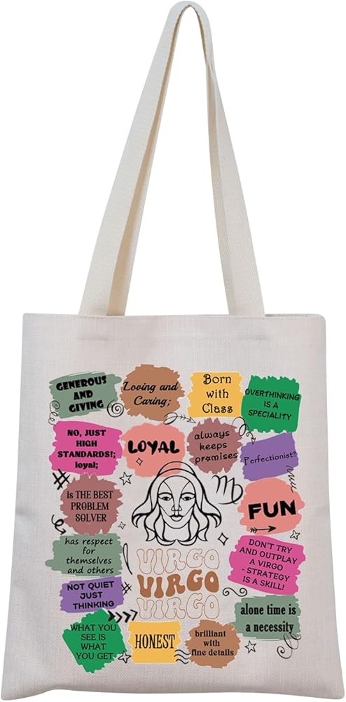 12 Zodiac Tote Bag Horoscope Gift 12 Constellation Birthday Gift for Astrology Lovers