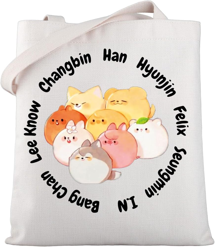 SKZ K-POP Boy Group Gift SKZ Canvas Tote Bag Stay Fandom Shoulder Bag SKZ Fans Gift K-POP Music Lover Merch