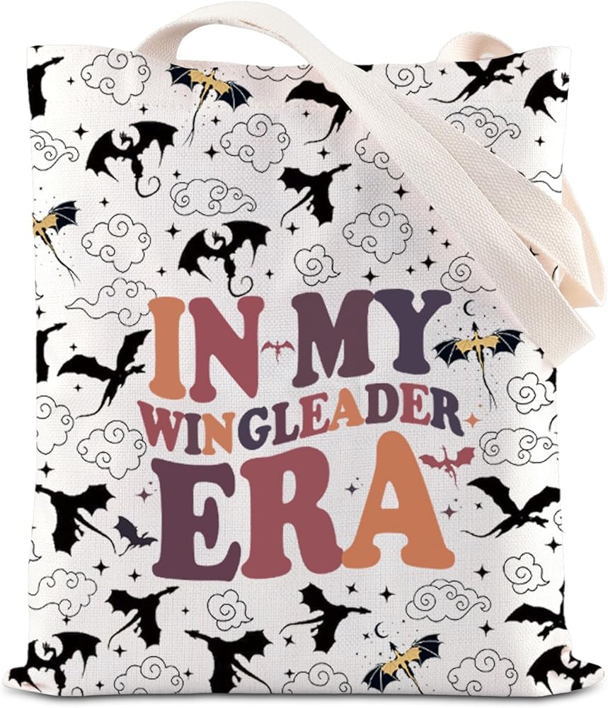 TSOTMO In My Wingleader Era Gift Dragons Lover Gift Dragon Rider Tote Bag Dark Romance Reader Gift Dragon Lover Handbag