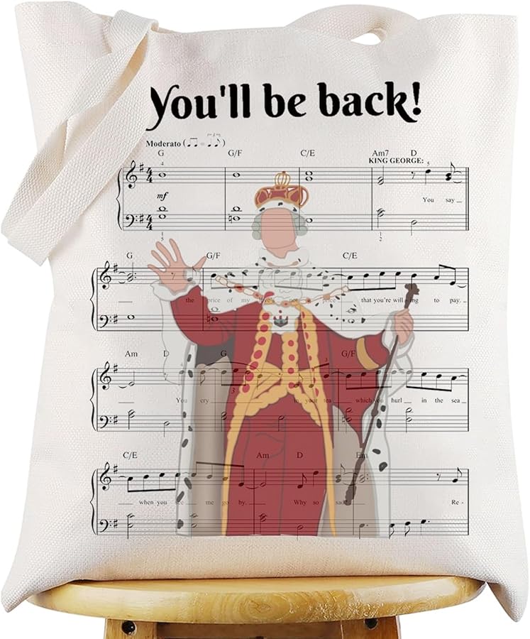 WZMPA Hamilton King George Tote Bag King George Fans Gift You'll Be Back King George Shoulder Bag Broadway Hamilton Merch