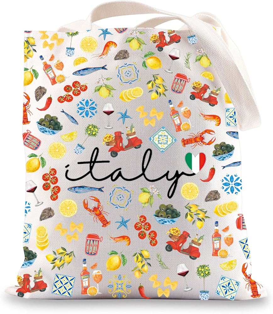La Dolce Vita Tote Bag Italian Summer Gift Italian Amalfi Coast Lemon Tote Bag Italy Trip Gifts