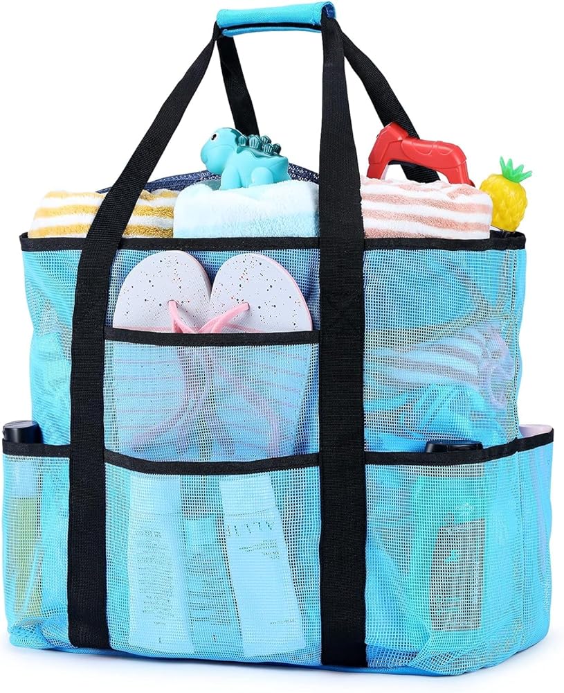 XXL Beach Bag Tote Bag Women Large Tote Bag Beach Accessory Beach Bag Swimming Pool Summer Anti Sand Family Accessories Family Bag Men Holiday Gift Travel, Blue