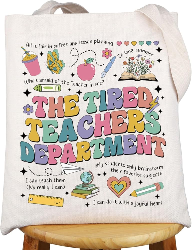 The Tired Teachers Tote Bag The Tired Teachers Gift Teachers Canvas Tote Bag Teachers Gifts Teachers Shoulder Bag