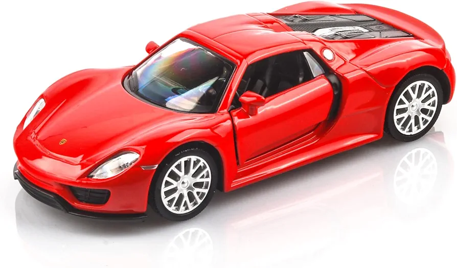 1/36 Scale Porsche 918 Spyde Diecast Model Cars,Pull Back Vehicles Porsche Toy Cars,Cars Gifts for Boys Girls (Red)