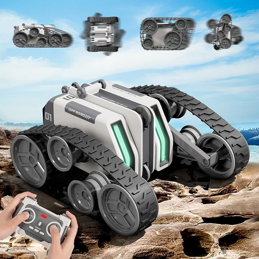 Remote Control Car, 4WD All Terrain RC Cars for Boys 6+ Years Old, Super Power RC Stunt Car, 2.4Ghz Hand Controlled RC Car, Indoor/Outdoor 360°Rotate Remote Car Gifts for Boys