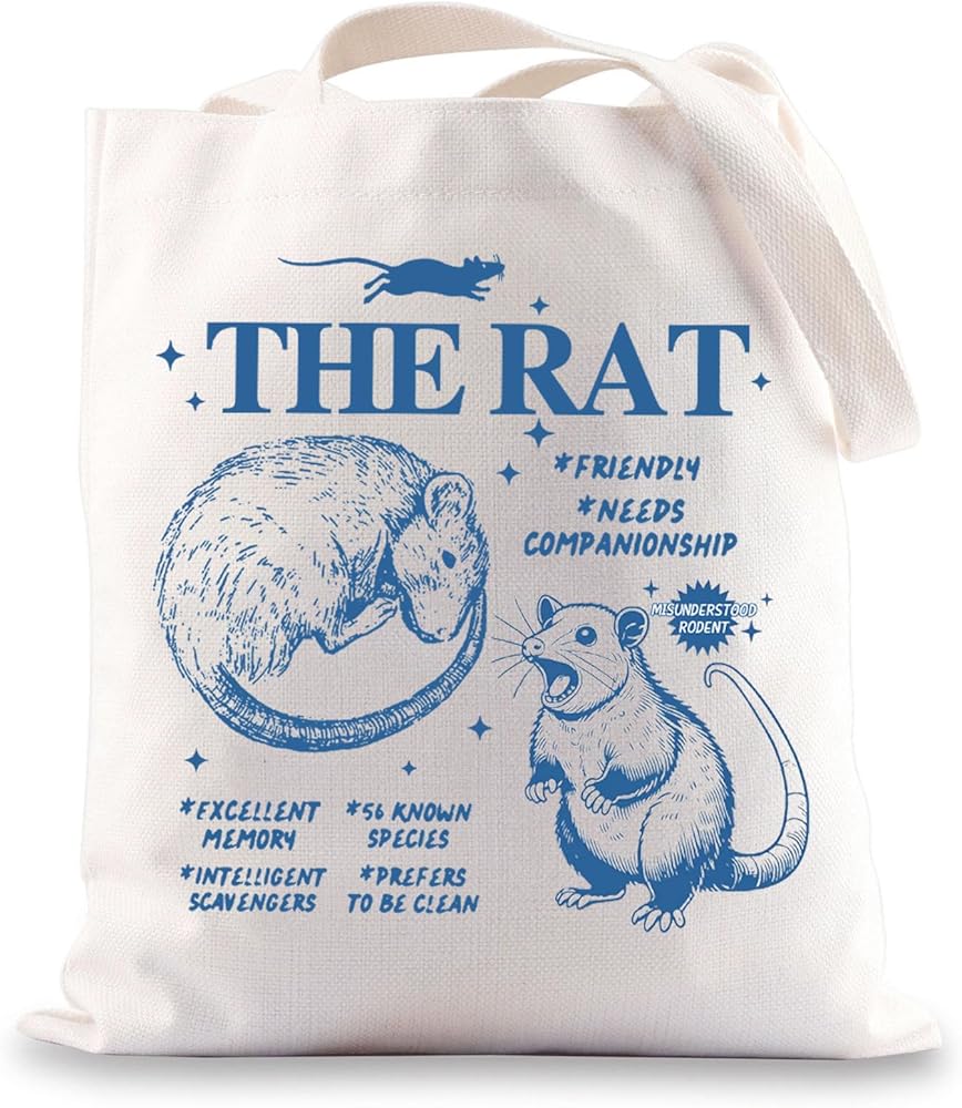 Rat Tote Bag Rat Lover Gift Rodent Gift Rat Mama Gift Rat Owner Gift Mouse Tote Bag