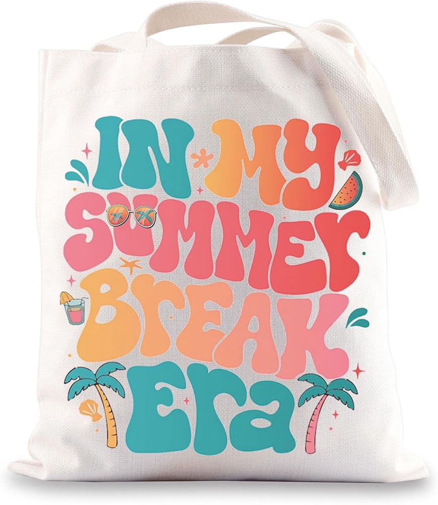Teacher Summer Break Tote Bag In My Summer Break Era Gifts Teacher Summer Era Gifts Teacher Summer Vacation Travel Bag