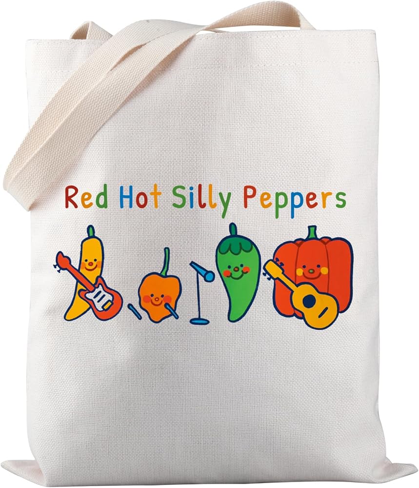 Music Band Tote Bag Funny Red Hot Silly Peppers Tote Bag Music Lover Gift