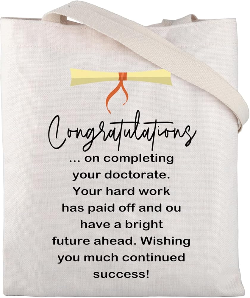 ENSIANTH CMNIM Doctorate Graduation Gifts for Her Phd Students Tote Bag Phd Graduation Gifts Doctorate Graduate Congratulations Gifts