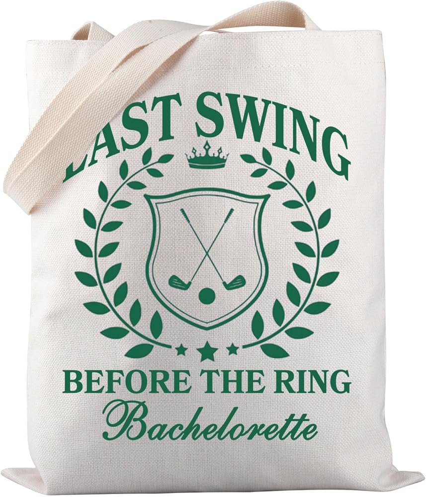 Golf Bachelorette Tote Bag Last Swing Before The Ring Bachelorette Tote Bag Golf Bachelorette Party Gift