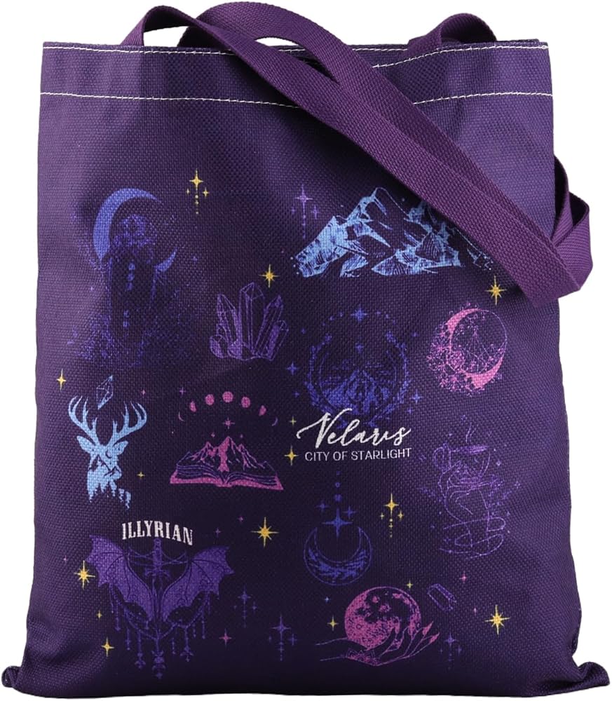 ACOTAR Inspired Gift Fantasy Reader Tote Bag The Night Court Book Lover Gift ACOMAF Merch Bookish Shoulder Bag