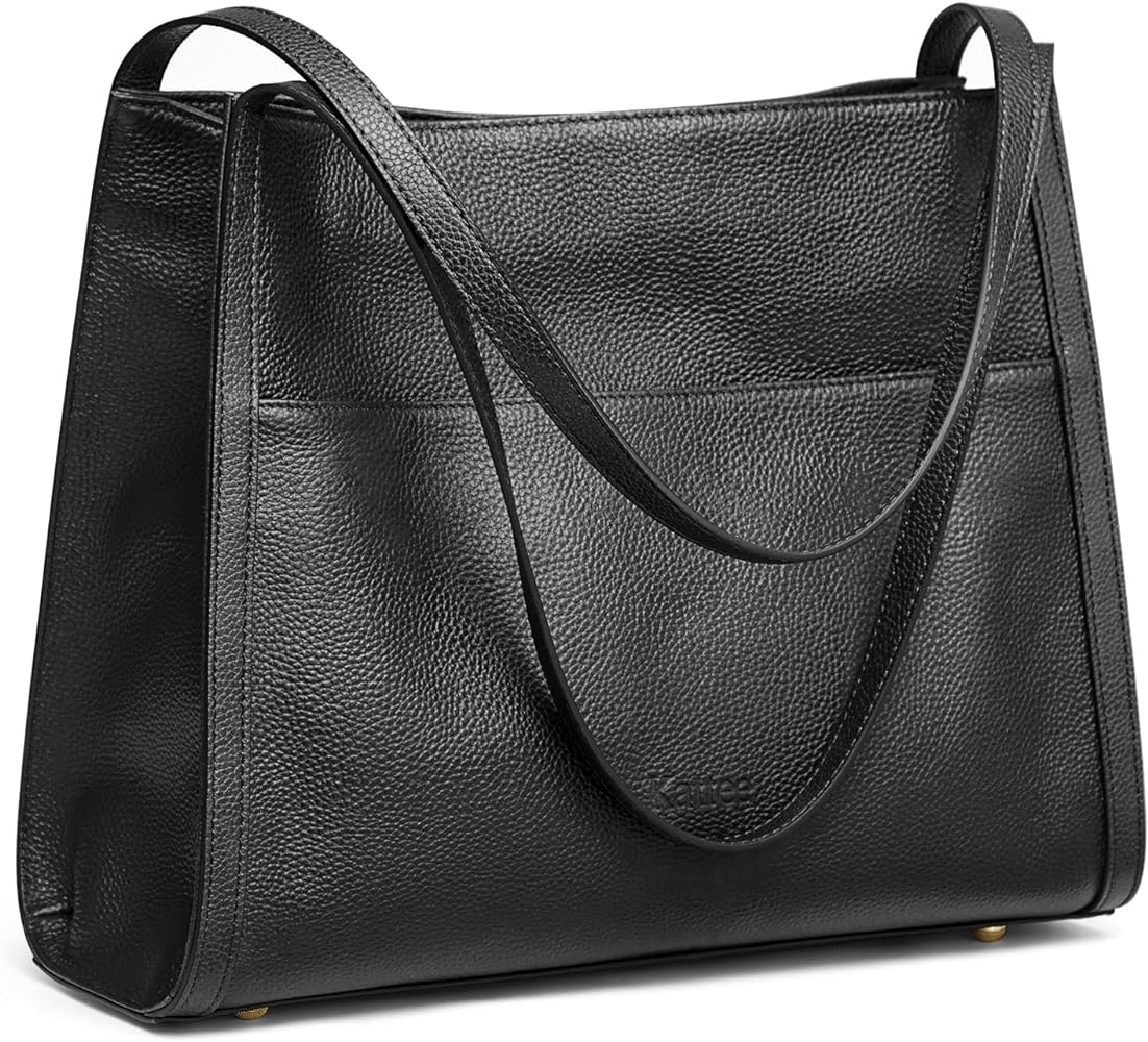 Kattee Genuine Leather Tote Bags for Women, Soft Leather Shoulder Purses and Handbags