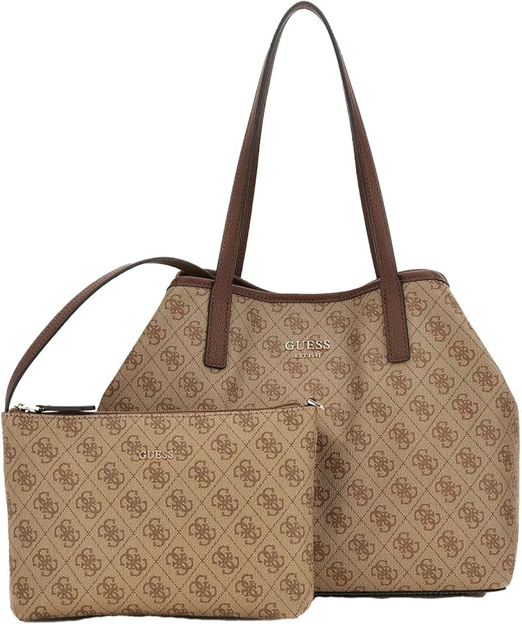 GUESS Vikky II Tote Bag Latte Logo / Brown, Latte logo / brown