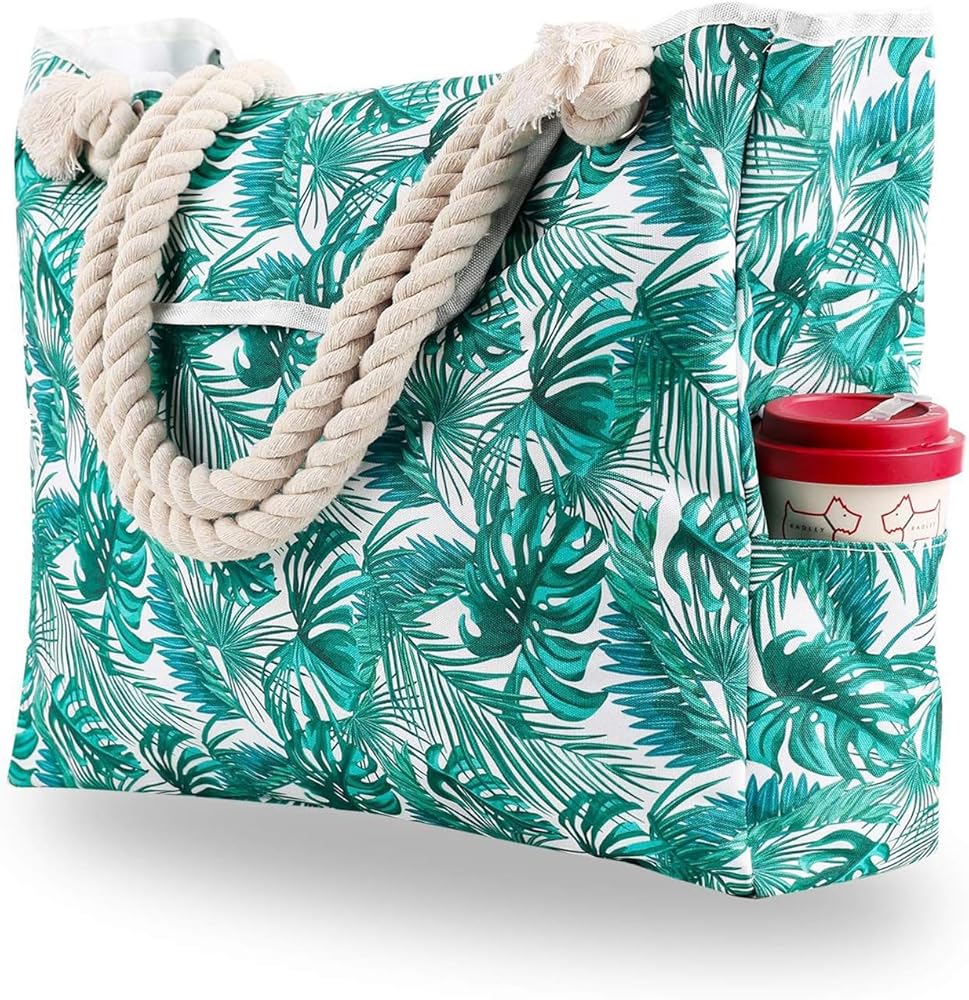 Anti-Theft Beach Bag with Inner Pocket, Extra Large Beach Bag for Women