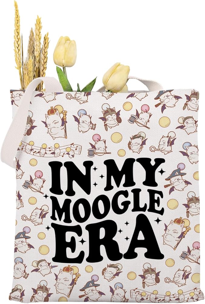 KUIYAI Video Game Inspired Gift, Cutie Cats Print Tote Bag, Gift For Gamer Wife, Gamer Couple Gift