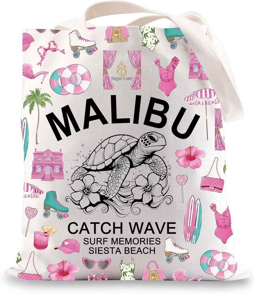 Malibu California Tote Bag Malibu California Beach Vacation Gifts Siesta Beach Gifts Malibu Malibu Beach Travel Bag Beach Bum Gifts
