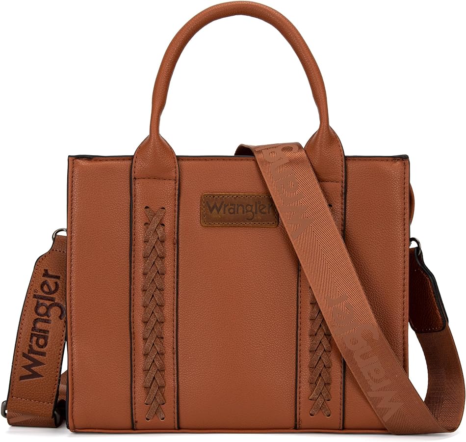 Wrangler Medium Tote Bag for Women Designer Satchel Handbags Top-handle Purses with Strap