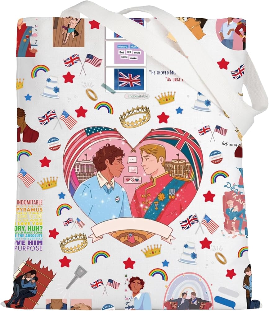 LEVLO Alex and Henry Canvas Tote Bag LGBT Movie Fans Gift History Huh Movie Shoulder Bag Alex and Henry Merchandise