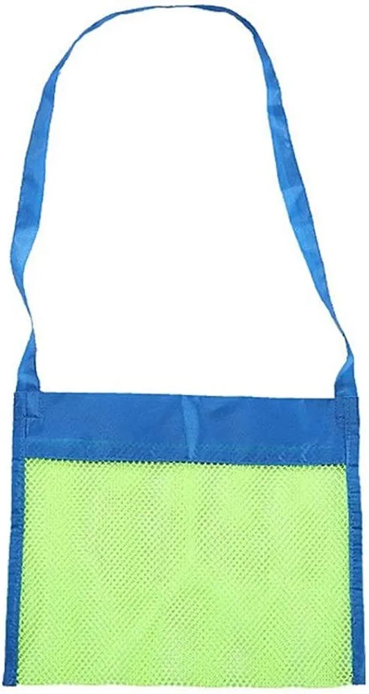 Beach Bag – Toy Holder – Children – Net – Storage Bag – Convenient – Anti Sand – Practical – Ideal for the Sea – Swimming Pool – Boat – for Christmas and Birthday – Green and Blue