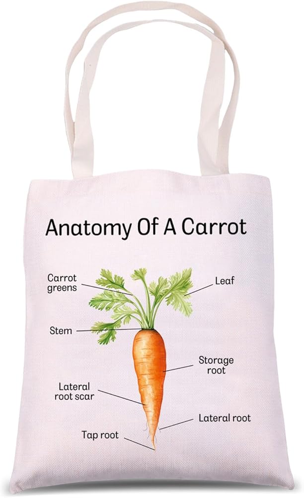 Carrot Anatomy Shoulder Bag Carrot Lover Gift Vegetable Carrot Farm Tote Bag Carrot Theme Gift Famer Gift