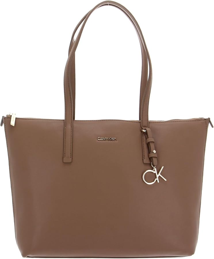 Calvin Klein Elegant Beige Shoulder Bag with Chic Logo Women's Detail