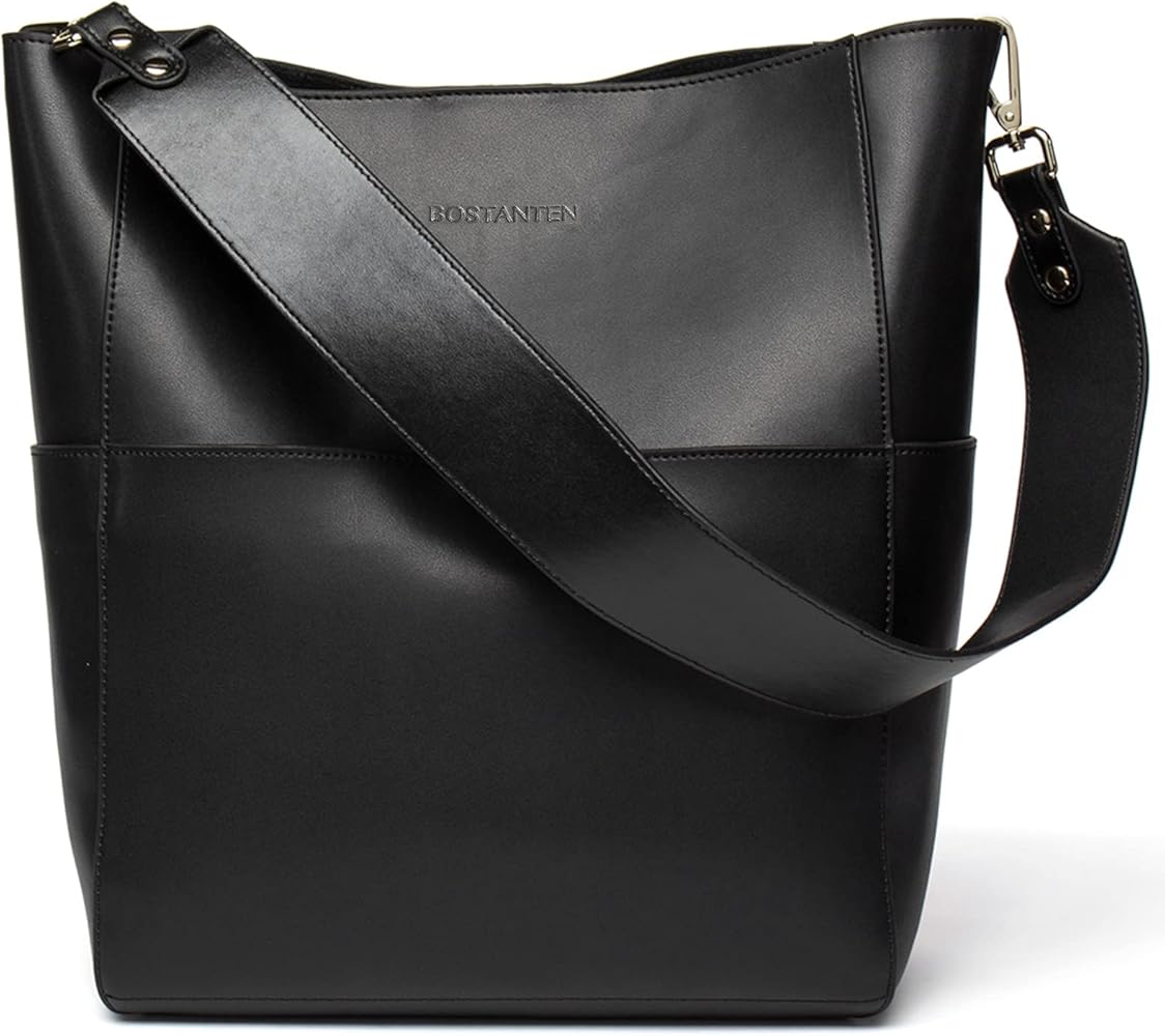 BOSTANTEN Women's Leather Designer Handbags Tote Purses Shoulder Bucket Bags
