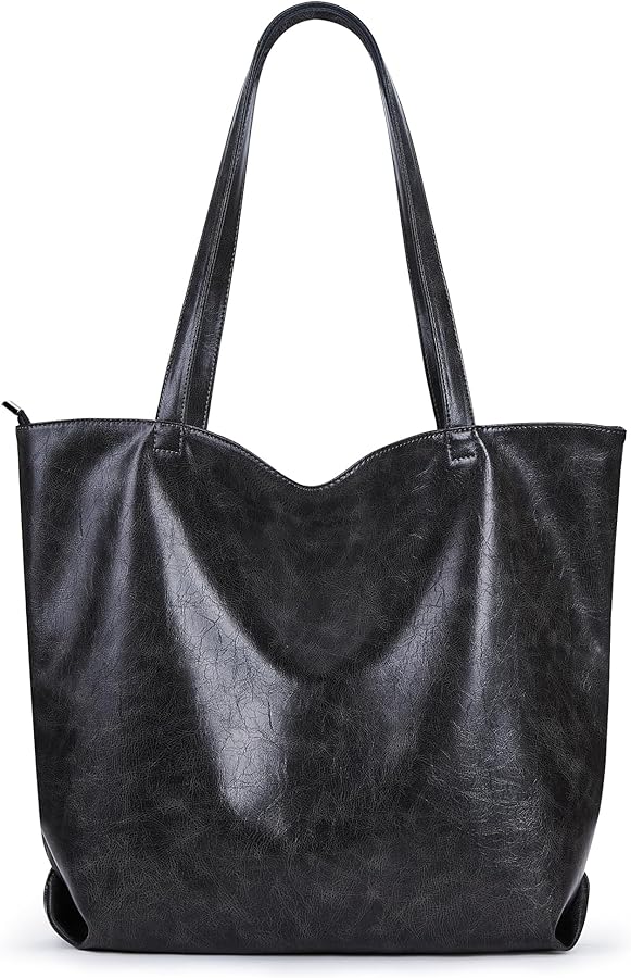 KALIDI PU Leather Tote Bag for Women Large Handbag for Women Lightweight Women's Totes Top-Handle Ladies Handbags for Work Travel School Shopping